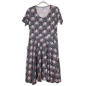 Svaha Floral Octopus Twirl Dress organic cotton jersey pockets novelty print
